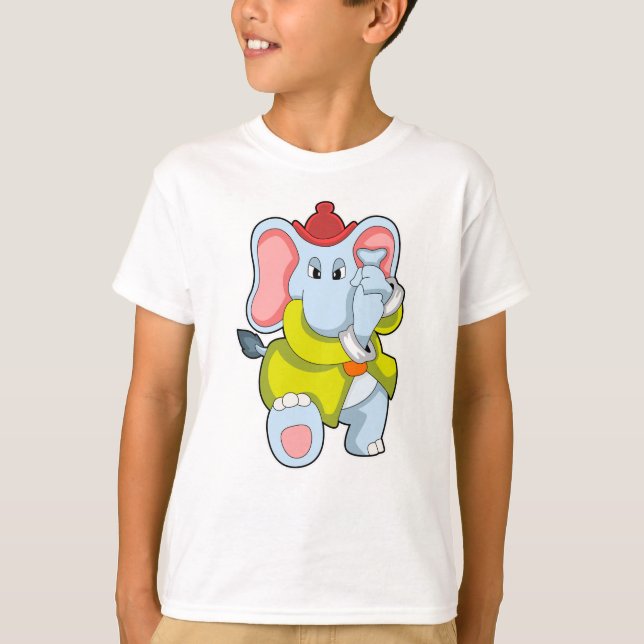 Elephant as Firefighter with Proboscis T-Shirt (Front)