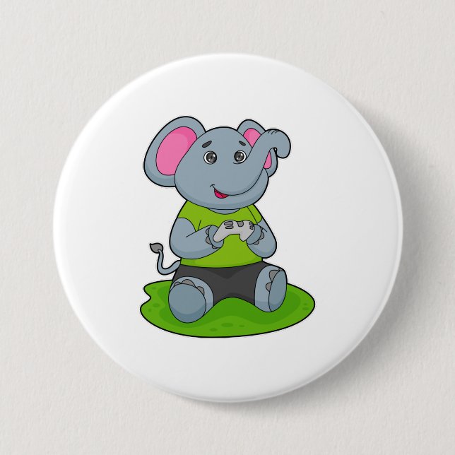 Elephant as Gamer Button (Front)