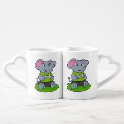 Elephant as Gamer Coffee Mug Set