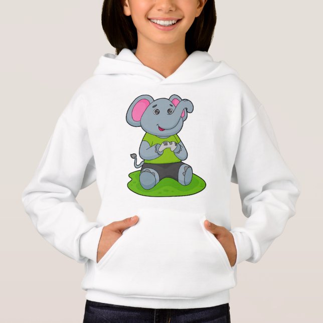 Elephant as Gamer Hoodie (Front)