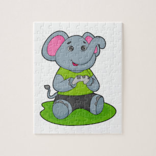 Elephant as Gamer Jigsaw Puzzle