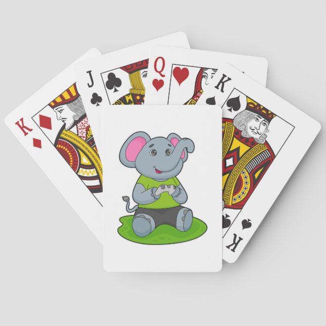Elephant as Gamer Poker Cards (Back)