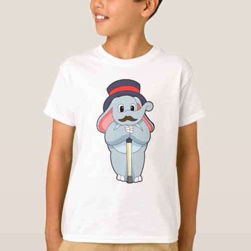 Elephant as Gentleman with Hat  Walking stick T_Shirt