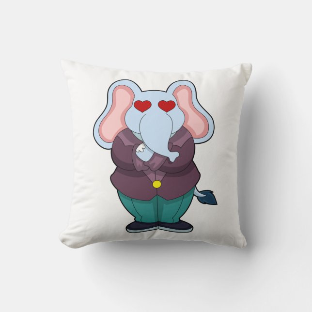 Elephant as Groom with Suit.PNG Throw Pillow (Front)