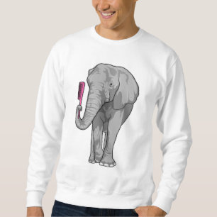 Elephant as Hairdresser with Comb Sweatshirt