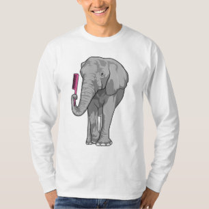 Elephant as Hairdresser with Comb T-Shirt