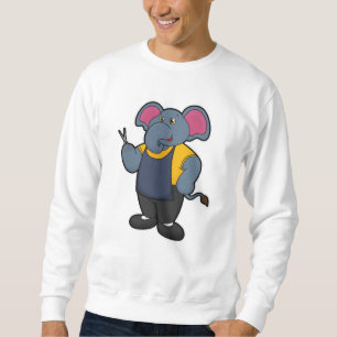 Elephant as Hairdresser with Scissors Sweatshirt
