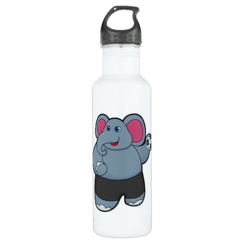 Elephant as Handball player with Handball ball Stainless Steel Water Bottle