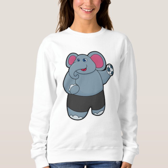 Elephant as Handball player with Handball ball Sweatshirt (Front)