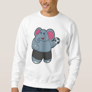 Elephant as Handball player with Handball ball Sweatshirt