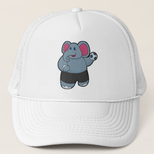 Elephant as Handball player with Handball ball Trucker Hat