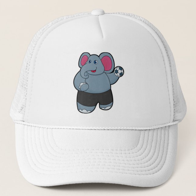 Elephant as Handball player with Handball ball Trucker Hat (Front)