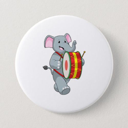 Elephant as Musician with Drum Button