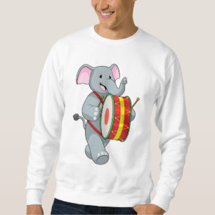 Elephant as Musician with Drum Sweatshirt