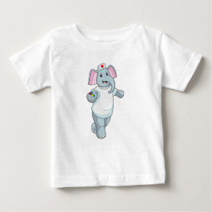Elephant as Nurse with Medicine Baby T-Shirt