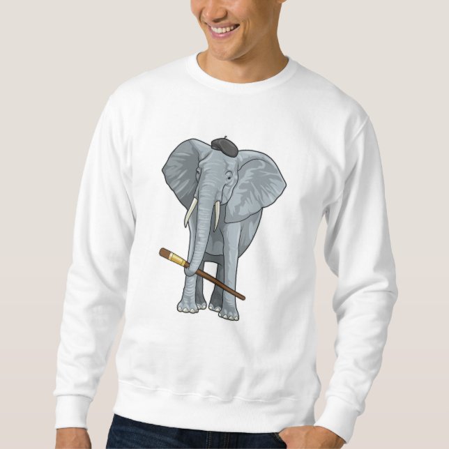 Elephant as Painter with Paint brush Sweatshirt (Front)