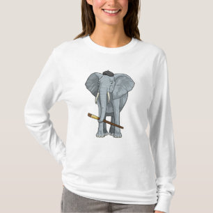Elephant as Painter with Paint brush T-Shirt