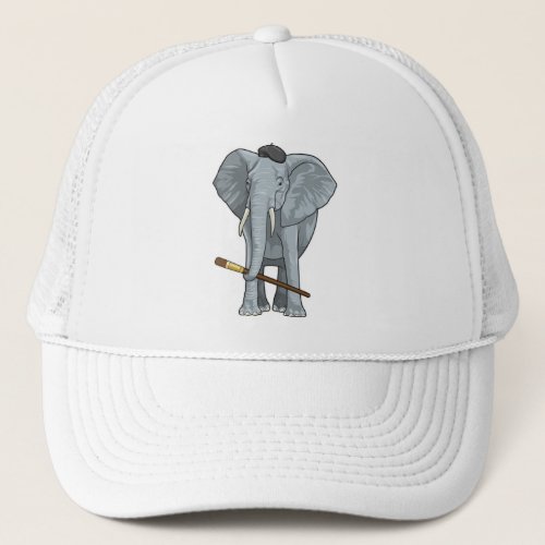 Elephant as Painter with Paint brush Trucker Hat