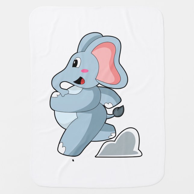 Elephant as Runner Baby Blanket (Front)