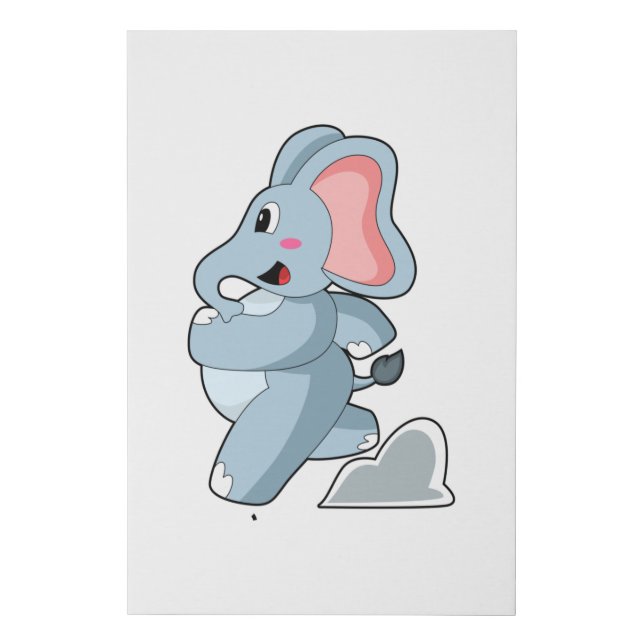 Elephant as Runner Faux Canvas Print (Front)