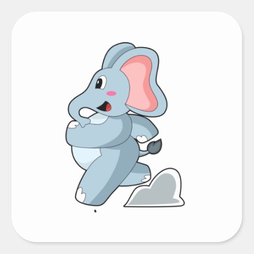 Elephant as Runner Square Sticker