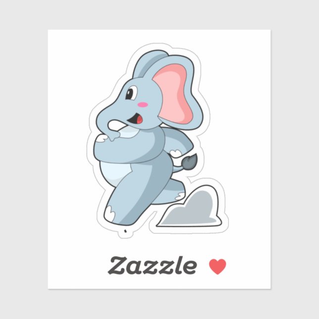Elephant as Runner Sticker (Sheet)