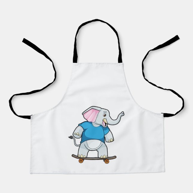 Elephant as Skater with Skateboard Apron (Front)
