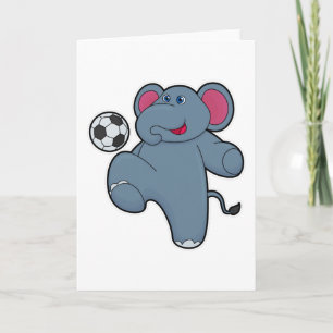 Elephant as Soccer player with Soccer ball Card