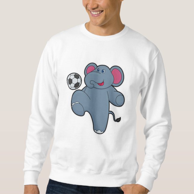Elephant as Soccer player with Soccer ball Sweatshirt (Front)