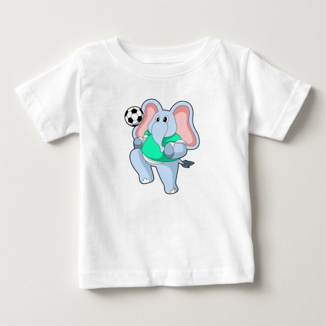 Elephant as Soccer player with Soccer.PNG Baby T-Shirt (Front)