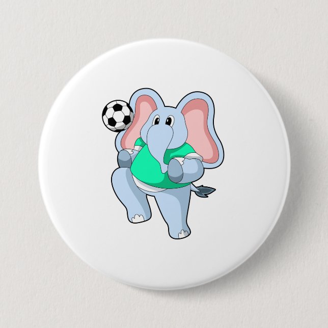 Elephant as Soccer player with Soccer.PNG Button (Front)
