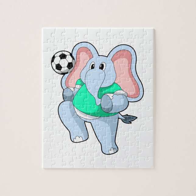 Elephant as Soccer player with Soccer.PNG Jigsaw Puzzle (Vertical)