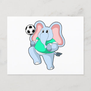 Elephant as Soccer player with Soccer.PNG Postcard