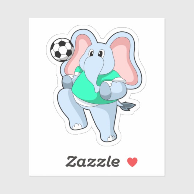 Elephant as Soccer player with Soccer.PNG Sticker (Sheet)