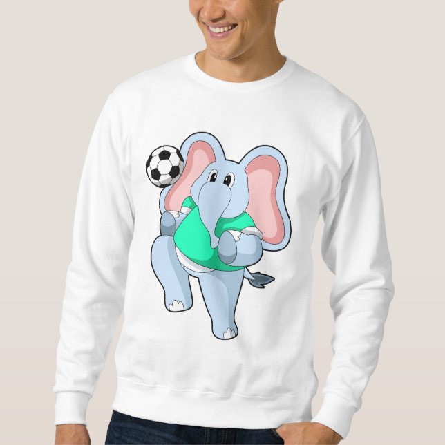 Elephant as Soccer player with Soccer.PNG Sweatshirt (Front)