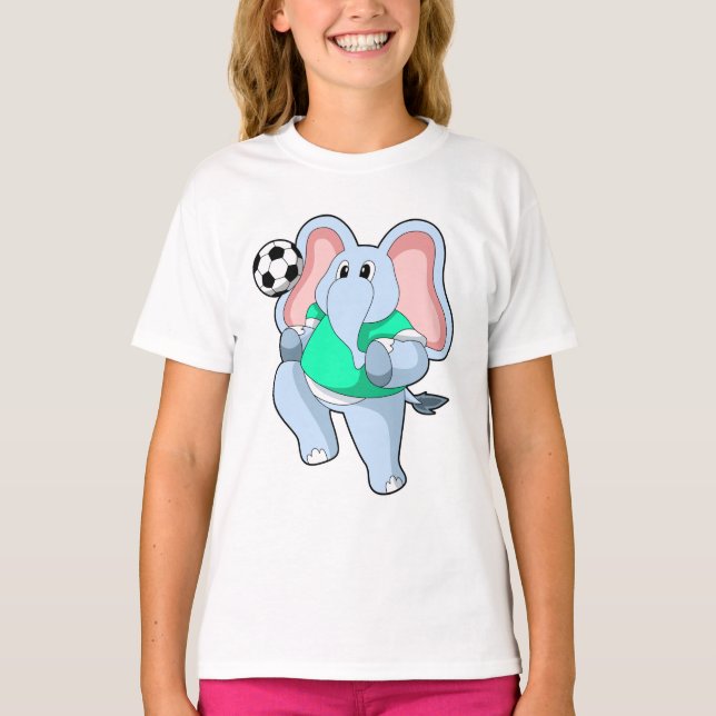 Elephant as Soccer player with Soccer.PNG T-Shirt (Front)