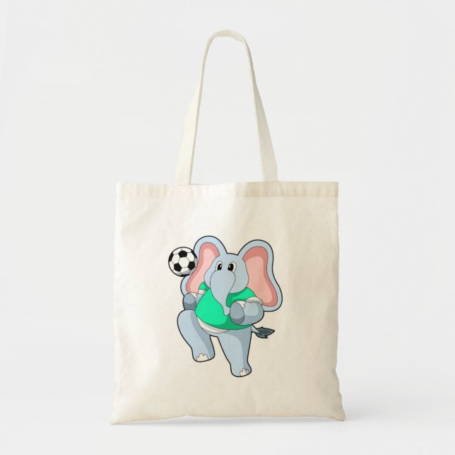 Elephant as Soccer player with Soccer.PNG Tote Bag (Front)