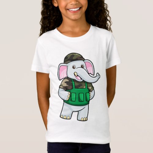 Elephant as Soldier with Uniform  Helmet T_Shirt