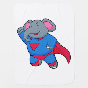 Elephant as Superhero Baby Blanket