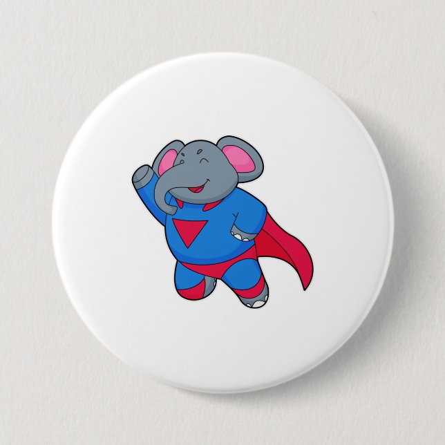 Elephant as Superhero Button (Front)