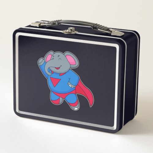 Elephant as Superhero Metal Lunch Box