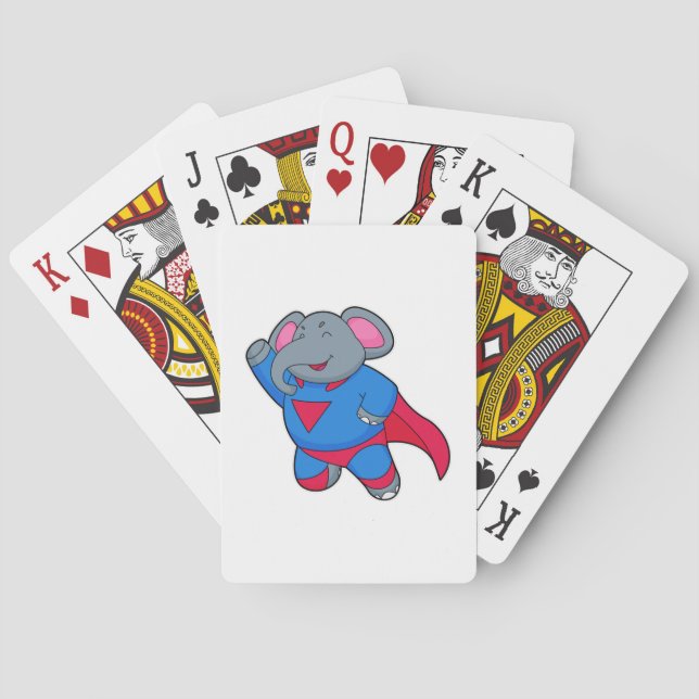 Elephant as Superhero Poker Cards (Back)