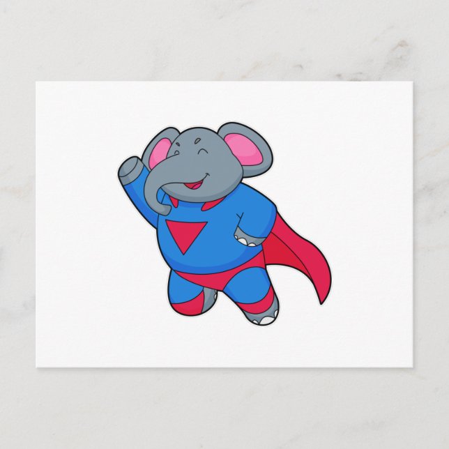 Elephant as Superhero Postcard (Front)