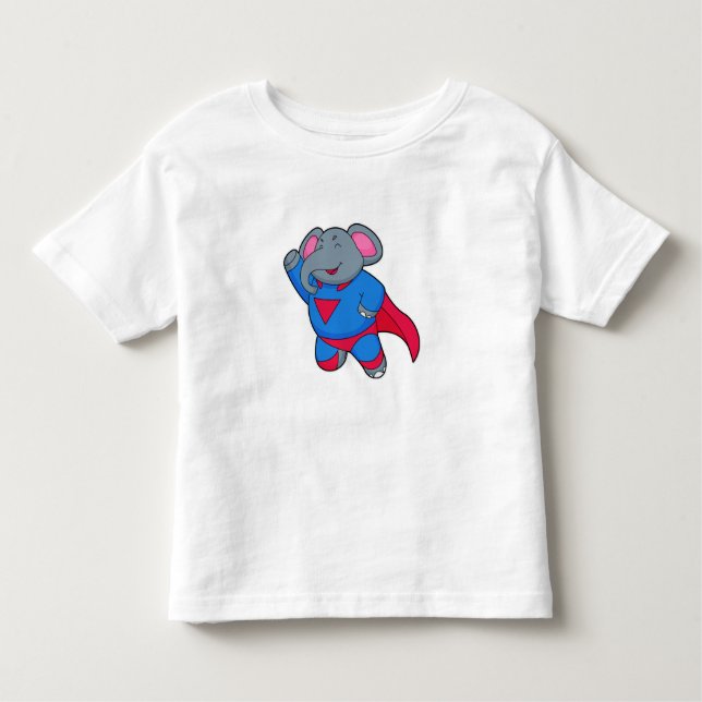 Elephant as Superhero Toddler T-shirt (Front)