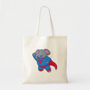 Elephant as Superhero Tote Bag