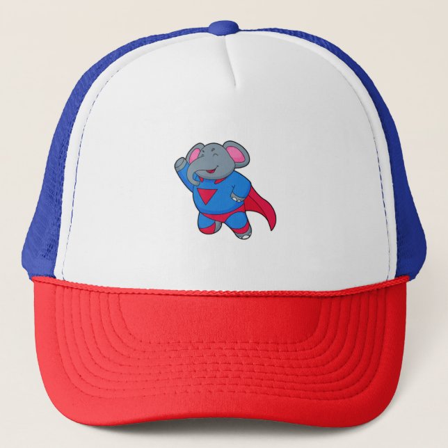 Elephant as Superhero Trucker Hat (Front)