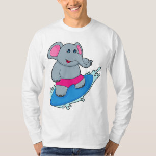 Elephant as Surfer with Surfboard T-Shirt