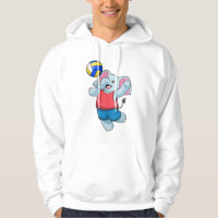 Elephant as Volleyball player with Volleyball