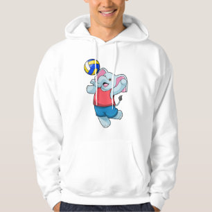 Elephant as Volleyball player with Volleyball Hoodie