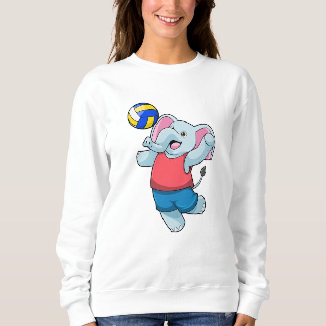 Elephant as Volleyball player with Volleyball Sweatshirt (Front)